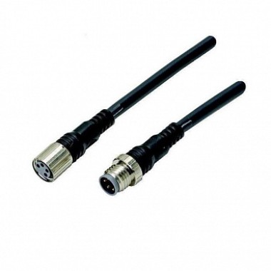 Кабель датчика, M8 4-pin гнездо прямое, M8 4-pin штекер прямой, 4 жилы, 1м, вибро- изгибостойкий (ро