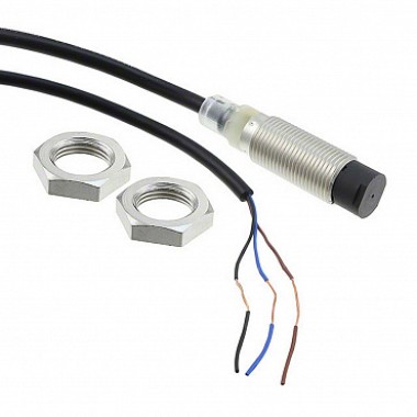 E2B-M12KN05-WP-B1 2M OMI - Датчик индуктивный M12, латунь никелированная, короткий корпус, незаподли