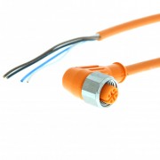 Кабель датчика, разъем угловой М12 нерж., PVC, 4 контакта, 5 м -- Lumberg Y92E-S12PVC4A5M-L