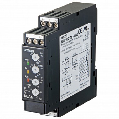 K8AK-AS1 24VAC/DC - Реле контроля серии K8AK, однофазное, с функцией контроля тока, диапазоны входно