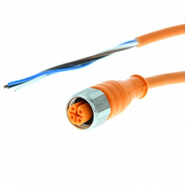 Кабель датчика, разъем прямой М12 нерж., PVC, 4 контакта, 2 м -- Lumberg Y92E-S12PVC4S2M-L