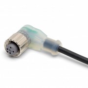 Кабель с гнездом M12, 3-пров., угловое, ПВХ, 5м, PNP LED XS2F-M12PVC3A5MPLED