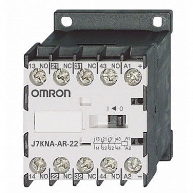 Контакторное реле 4 полюсное серии J7KNA-AR, 2 NO 2 NC, напряжение катушки 24 V DC J7KNA-AR-22 24D