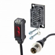 E3T-SR23-M5J 0.3M - Датчик фотоэлектрический, отражение от рефлектора (рефлектор в комплекте), 200мм