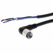 Кабель с гнездом M8 3-pin, угловое, ПВХ, 5м, изгибоустойчивый XS3F-M322-305-R