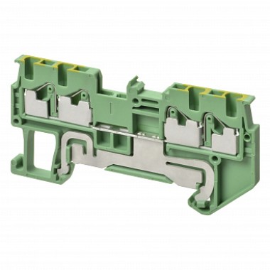 Клемма серии XW5 Push-in Plus , 1.5 мм2, один полюс, однорядная, 2:2, земля, напряжение 500 В, ток 1