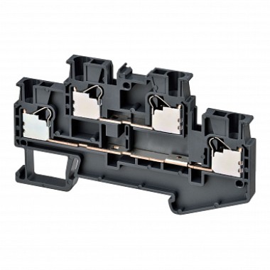 Клемма серии XW5 Push-in Plus , 2.5 мм2, два полюса, двухрядная, 1:1, черная, напряжение 1000 В, ток