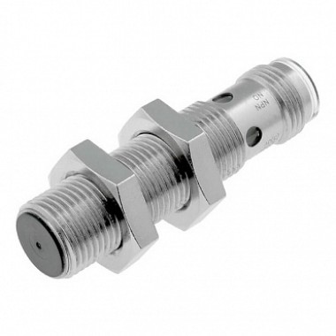 E2A-M12KS04-M1-B1 - Датчик индуктивный M12, латунь никелированная, короткий корпус, заподлицо, 4мм,