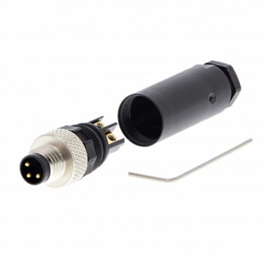 разъем датчика M08 PVC 3 pin прямой, папа - Lumberg Y92E-MM08PVC3Sconf-L
